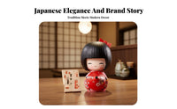 Japanese Kimono Doll Adorable Design Japanese Kimono Girl Figurine Cute Girl Decoration Decorative Kokeshi Design Doll Great