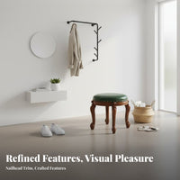 Round Wooden Stool sturdy Wood Round Four-Legged Stool Western design for Bedroom