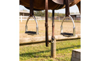 Chrome-Plated Stirrup with Leather Straps Non-Slip Stirrup with Rubber Grip Adjustable Riding Straps with Buckles Rustproof for Horse Riders, Equestrians, Equestrian Training
