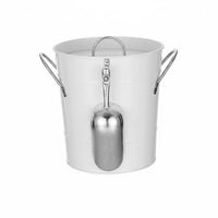 Galvanized-Ice Bucket Rust-Resistant Lidded Ice Bucket Farmhouse Galvanized Beverage Tub for Party, Wedding