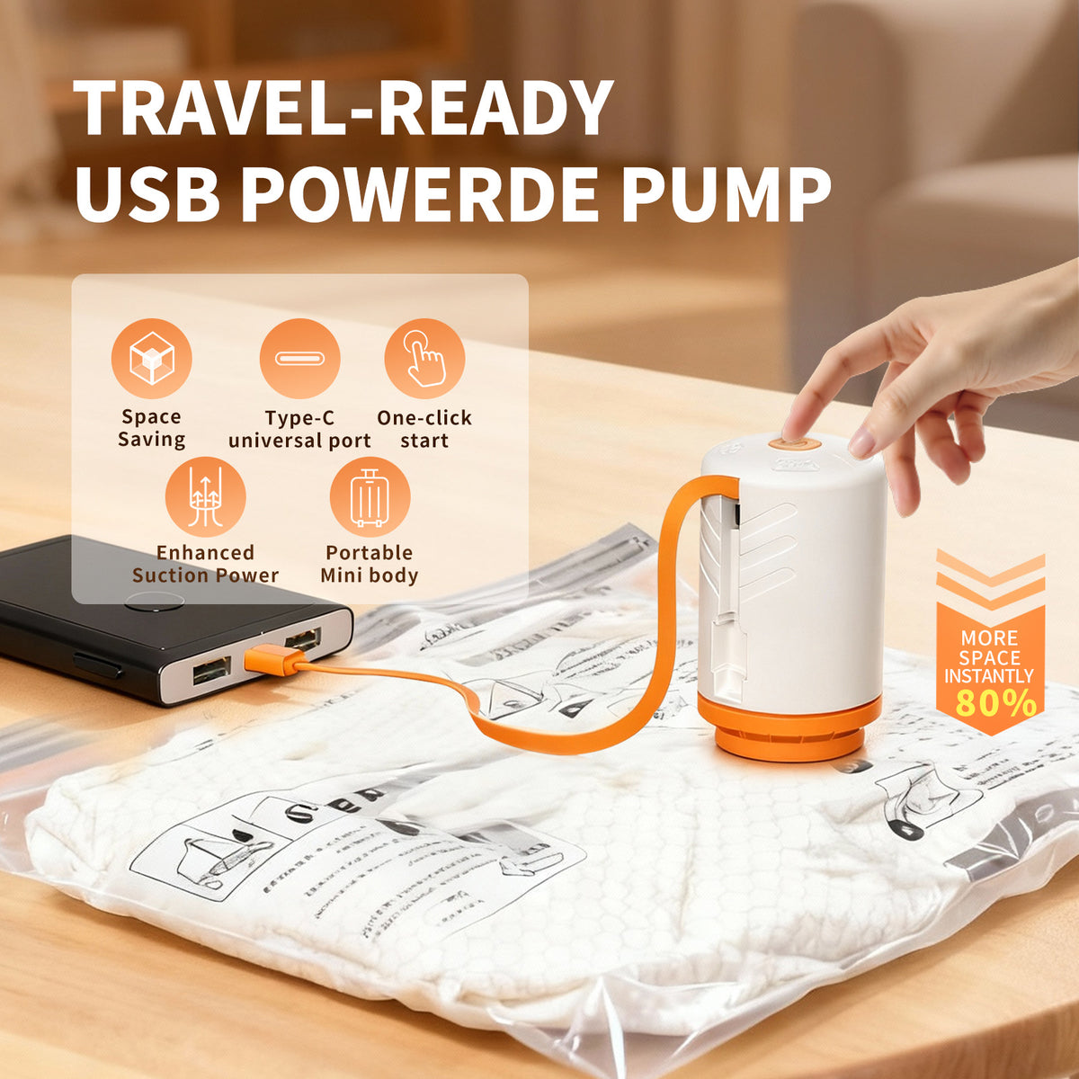 Electric Compression Bag Set for Storage of Quilts and Down Jackets