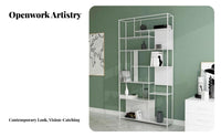 Nordic design aesthetic Geometric airyworkwork Shelving unit Floor-Standing Partition Screen Hollow-hollow-cut Design Display Rack Minimalist for Apartment Dwellers, Office Workers, Interior Designers, Living Room, Study, Entrymethod, Bedroom