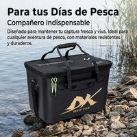 Portable Foldable Fishing Bucket, EVA 40cm, with Lid and Handle, for Bait, Small Fish and Lure, 9-12L