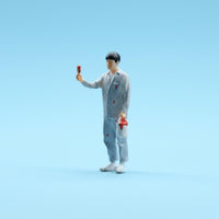 1/64 Scale Painter Figurine Realistic Design Miniature Construction Worker Model