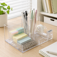 Drawer Desktop Storage, Name Card Holder, Semi-transparent Plastic Pen Holder, Office Worker, Office Supplies, Stationery, Storage Box