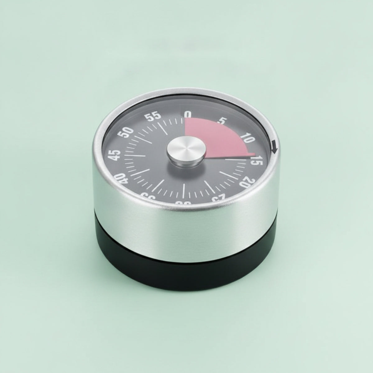 1 Piece Visual Countdown Timer Analog Magnetic Kitchen Timer Mechanical Cooking Countdown Timer Stainless Steel Wind-up Construction Suitable for Apartment Kitchen Office Pantry