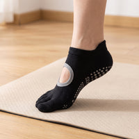 Women's Anti-Slip Toeless Yoga Pilates Socks with Five Toe Design