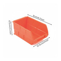 Garage Storage Bins Space Saving Orange Storage Bin Versatile Wall-Attached Tool Bins for Workshop