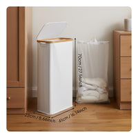 Slim Laundry Hamper with Lid Waterproof Oxford Cloth for Bedroom, Bathroom