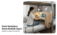 Clighting fixture-on Bedside Desk with Storage Shelves Bed Rail Clighting fixture Shelf Multifunctional