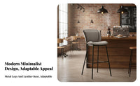 Upholstered High-Back Stool With Backrest Bar Chair Sturdy Frame for Pub, Adults
