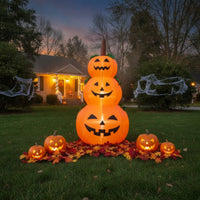 Halloween Inflatable Pumpkin Outdoor Stacked Pumpkins Jack-O'-Lantern Yard Decoration Seasonal Pumpkin Stack Festive for Lawn