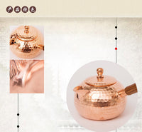 Qingkui Copper Teapot with Side Wooden Handle, Thickened Brass, for Boiling Water