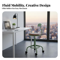 Wheeled Stool with rearrest effortless Rolling casters for Bar, Cafe, Business Owners