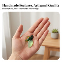 Glass Stone Necklace, Lotus Lucky Lock, Handmade Cheongsam Accessory