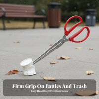 Long Handle Trash Picker Anti-Rust Stainless Steel Trash Tongs Grabber Tool for Gardeners, Elderly, Street Cleaning, Outdoor, BBQ