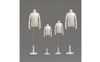 Child Mannequin Adjustable Height Mannequin Torso with Metal Base Stable Fabric Dress Form for Retailers, Tailors, Clothing Stores, Boutiques, Studios