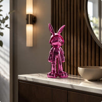 Rabbit Statue Ornament Desktop Decoration Metal Rabbit Decor Long-Lasting
