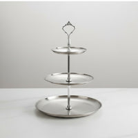 Stainless Steel 3-Tier Dessert Stand Metal Dessert Stand with Handle Pedestal Cupcake Stand Sturdy for Party Hosts, Afternoon Tea, Buffets, Parties