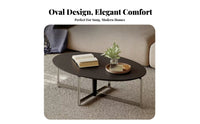 doublelevel Oval Accent Piece Minimalist design Coffee Table Space-Saving Easy Assembly for Interior Design aficionados