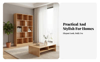 Freestanding Bookcase Large Capacity Freestanding Bookcase with Legs Sturdy Structure Multi-Compartment Bookshelf for Homeowners, Living Room, Bedroom