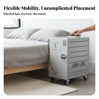Riveted Pilot End Table Space-Saving Nightstand Multi-Functional for Entrymanner
