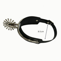 Textured Spur Strap with Rotating Wheel Compact Adjustable Spur Strap Sturdy Spurs with Straps Lightweight for Horseback Riding, Equestrian Training