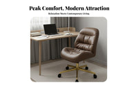 Armless Rolling Computer Chair Adjustable Height Armless Rolling Chair Full-Circle Turn Mechanism Space-Saving for Adults