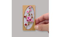 Blossom Frame Patterned Background Miniature Floral Frame Wooden Finish Miniature Decoration