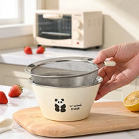 Stainless Steel Colander Bowl with Handle, 304 Stainless Steel Double Layer Drainage Bowl, Round Fruit Colander and Vegetable Strainer Set