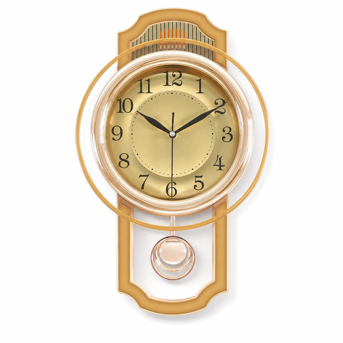 Pendulum Wall Clock Round Wall Clock with Pendulum Analog for Entryway