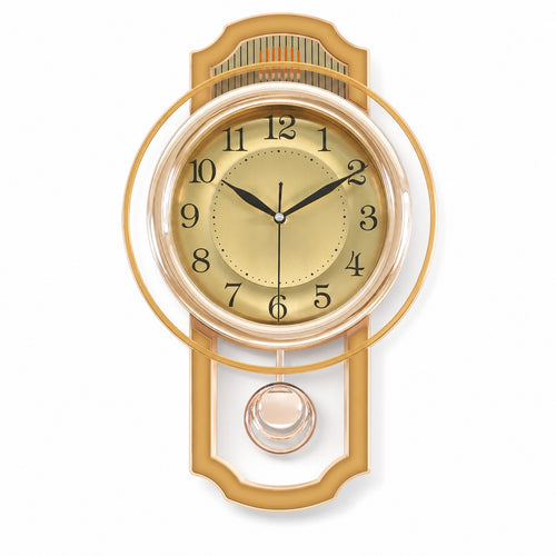 Pendulum Wall Clock Round Wall Clock with Pendulum Analog for Entryway