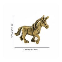 Brass Unicorn Figurine Handmade Look Antique Unicorn Ornament for Desk, Shelf