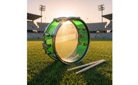 Transparent Marching Snare Drum Translucent Snare Drum with Acrylic Shell Chrome Percussion Instrument Compact for Drummers, Parades, Stage Performances