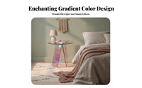 Iridescent Circular Table Rainbow Effect Circular Iridescent Stand Light Luxury Design Space-Saving Size for Homeowners, Balcony