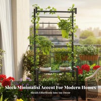 Mobile Trellis Planter Multi-Tier Design Climbing Plant Climbing Rack Rustresistant High Load-Bearing for Corner Space