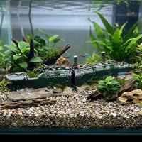 Textured Aquarium Cave Decorations, Distressed Green Fish Ornaments, Resin for Freshwater and Saltwater Environments