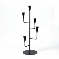 Branch Candlestick Holder Metal Five-Arm Candelabra Candle Holder with Five Cups for Mantel