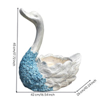Swan-Shaped Planter Sculptural Design Swan Planter Vintage Style Decorative Flower Container for Garden, Patio