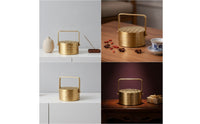 Tea Canister with Handle Decorative for Kitchen Counter, Coffee Table