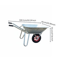 Duty Garden Cart with Tyres, Steel Frame Hand Cart for Construction, Large Capacity Outdoor Trolley for Waste Removal and Garden Projects