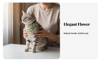 Floral Cat Soft Material Floral Print Cat Removable Accessories for Cats, Kittens, Daily Wear, Holidays, Parties