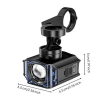 Handlebar-Mounted Bike Light with Digital Display Adjustable Cycle Front Light Waterproof Portable for Night Riding