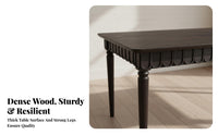 French Inspired Rectangular Dining Table Space-Saving Rectangular Wooddesign Table Woven Chair features Home Furnishing Easy to Clean for Apartment Dwellers, Families, Homeowners
