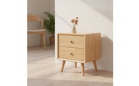 Nightstand with Open Storage Compact Nightstand with Drawers Stable for Bedroom