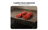 Retardant Leather Metalworking Gloves Ember-Proof Cowhide Heat Resistant Gloves Reinforced Stitching Personal Safety Equipment Breathable for Blacksmiths, Foundry Workers, Foundries, Workshops, Factories, Fireplace Tending