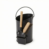 Fireplace Ash Container Cylindrical Home Cleaning Rolled Rim