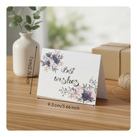Folded Message Card Thick Cardstock Mini   Wishes Card Watercolor Artwork Stationery for Birthdays