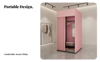 Easy Assembly Portable Fitting Room Spacious Interior Mobile Changing Booth Stable Structure Foldable Dressing Cubicle Large Space for Boutique Owners, Event Planners, Clothing Stores, Shopping Malls, Temporary Shops, Trade Display S