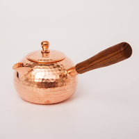 Qingkui Copper Teapot with Side Wooden Handle, Thickened Brass, for Boiling Water